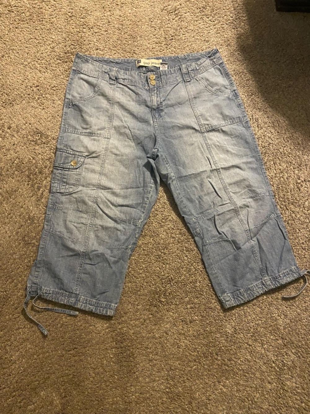 GAP Light Blue Cropped Cargo Jeans